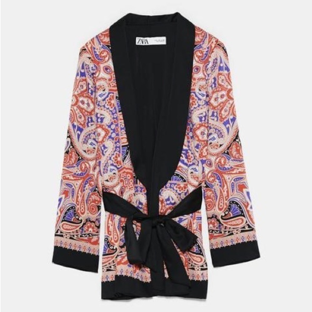 ZARA Paisley Printed Kimono Blazer size XS